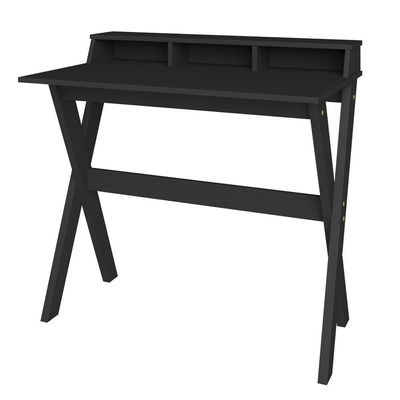 Escrivaninha Mesa Para Computador 3 Nichos Preto Artany
