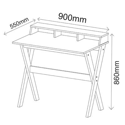 Escrivaninha Mesa Para Computador 3 Nichos Preto Artany