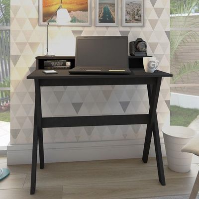 Escrivaninha Mesa Para Computador 3 Nichos Preto Artany