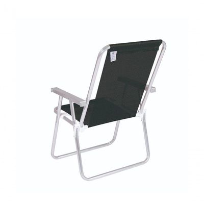 Cadeira Alta Conforto Aluminio Sannet Preta Marinho - Mor