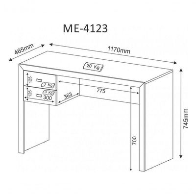 Mesa Com 2 Gavetas Para Escritório Home Office Mdp Amendoa