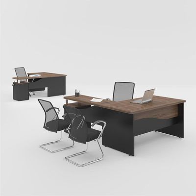 Mesa Em L 1.8 Brasil Noce Preto