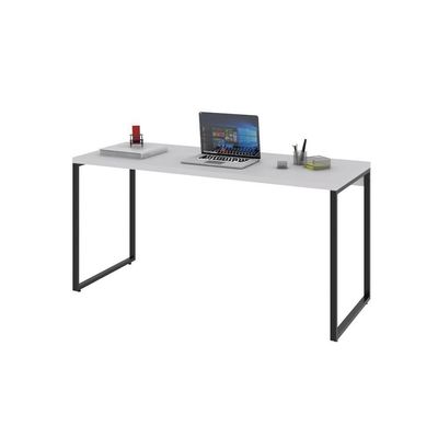 Mesa Office 150X60X75Cm Branco Chess / Est.Preta