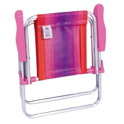Cadeira De Praia Alta Infantil Cores Dobrável Alumínio Mor Cor:rosa Rosa