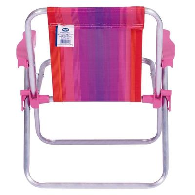 Cadeira De Praia Alta Infantil Cores Dobrável Alumínio Mor Cor:rosa Rosa