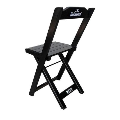 Kit 2 Cadeiras Dobráveis Madeira Personalizada Hei Preta - Cor: Preto