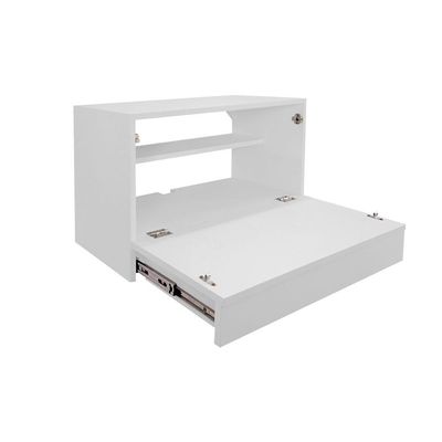 Escrivaninha Suspensa Bancada Compacta Com Gaveta Mesa Para Notebook Branco Laca