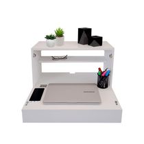 Escrivaninha Suspensa Bancada Compacta Com Gaveta Mesa Para Notebook Branco Laca