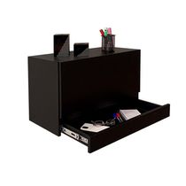 Escrivaninha Suspensa Bancada Compacta Com Gaveta Mesa Para Notebook Preto Laca