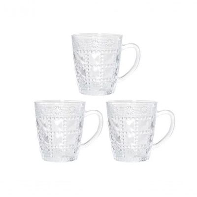 Canecas De Vidro Café Chá 3 Peças 190ml