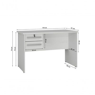 Escrivaninha Mesa Para Computador Byte 2 Gavetas Com Chave Valdemoveis Cinamomo/Off White
