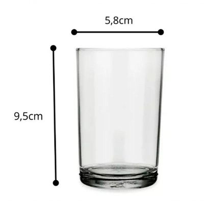 Jogo Copo Suco água Drink 200ml Vidro Cilíndrico