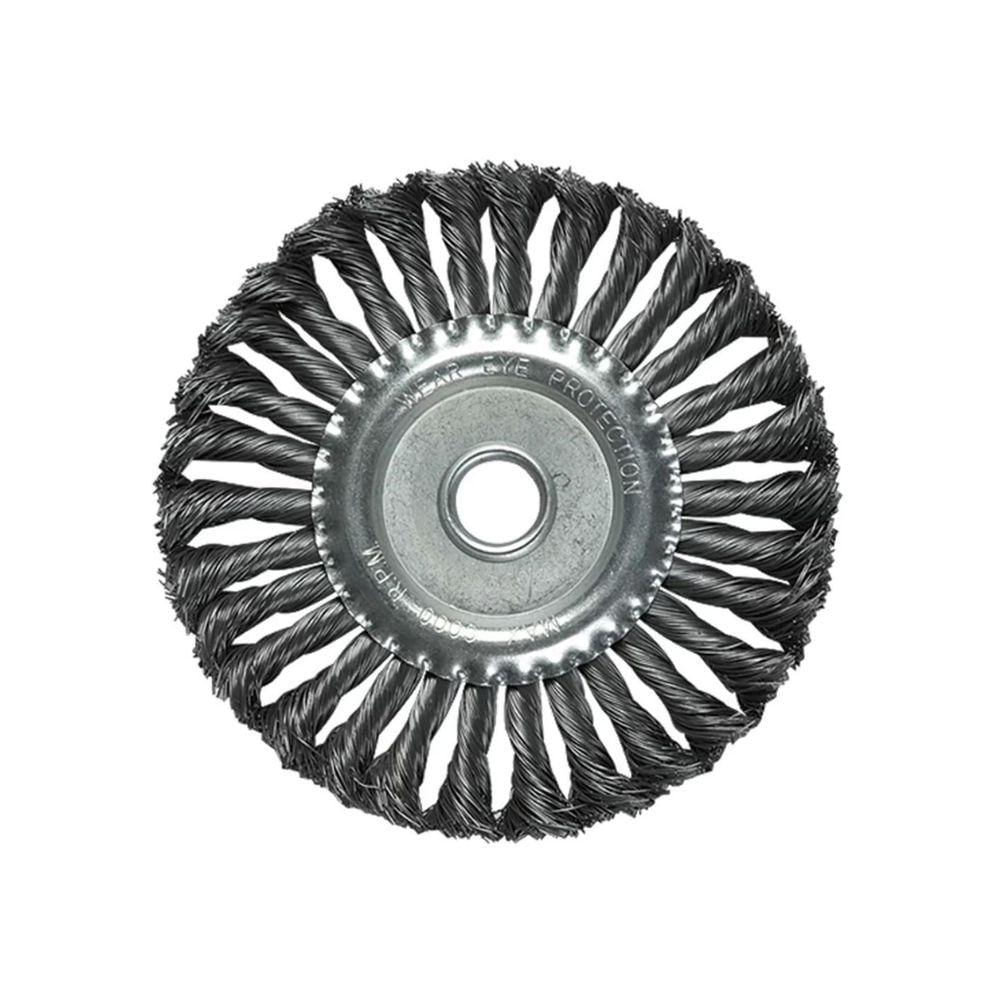 Escova Aço Circular Torcido 4" 100mm Furo 7-8" 22mm - Mtx