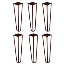 Kit 6 Pés De Metal 30 Cm Mesa De Canto Rack E Puffs Bronze