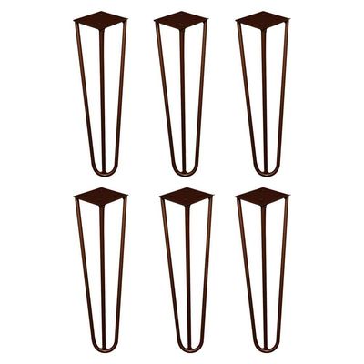 Kit 6 Pés De Metal 30 Cm Mesa De Canto Rack E Puffs Bronze