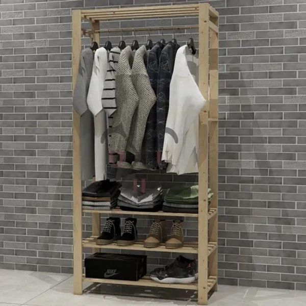 Arara Decorativa Industrial Pinus Multiuso 4 Prateleiras