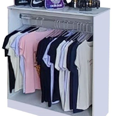 Kit com Provador Duplo 1 Balcão Arara e 1 Balcão Atendimento