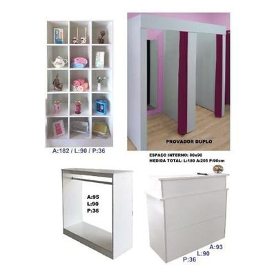 Expositor Roupa Closet Provador Arara Atendimento Magia