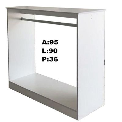 Kit Armário Colméia 2 Araras e Balcão de Atendimento Branco