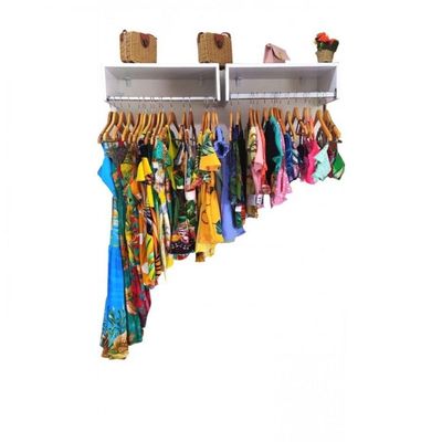 Kit Armário Colméia 2 Araras e Balcão de Atendimento Branco