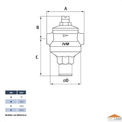 Válvula Redutora Pressão 1.1/4 Latão Ivm E Manômetro 150psi