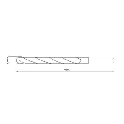 Broca Para Concreto 6.5x100 Mm 1/4" Em Aço Especial Com Acabamento Jateado Din 8039