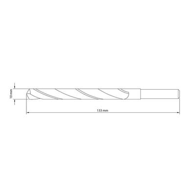 Broca Para Aço 10x133 Mm Tramontina Em Aço Rápido Hss Din 338 Tramontina