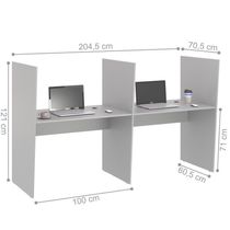 Escrivaninha Office 2 Lugares Letonia Cinza