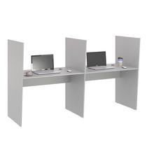 Escrivaninha Office 2 Lugares Letonia Cinza