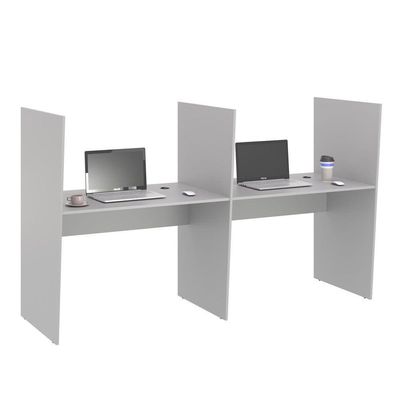 Escrivaninha Office 2 Lugares Letonia Cinza