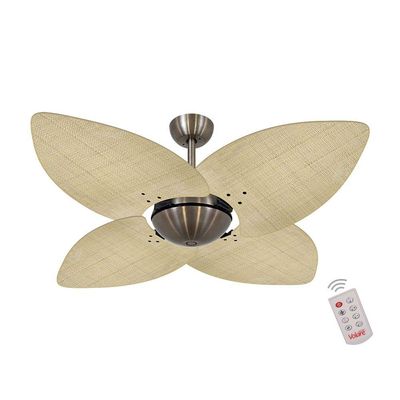 Ventilador De Teto Bronze 4 Pás Palmae Natural 220V 220V