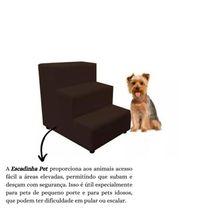 Escada Escadinha Pet Cachorro 3 Degraus Rampa Suede Grace Cor:marrom