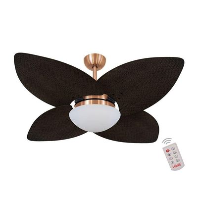 Ventilador De Teto Cobre 4 Pás Palmae Tabaco 127V 110V