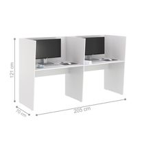 Escrivaninha Office 2 Lugares Letonia Branco