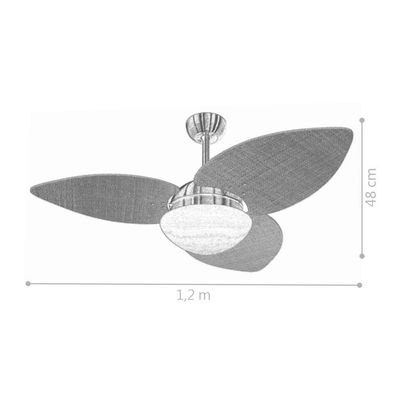 Ventilador De Teto Marrom 3 Pás Rádica Freijó 220V 220V
