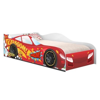 Cama Carro Kaboom Vermelho Solteiro Com Colchão