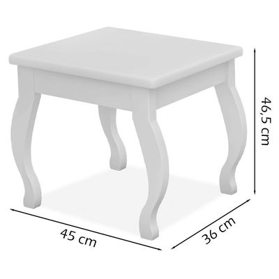 Banqueta Para Penteadeira Em Mdf 022034 Branco Lpa Branco