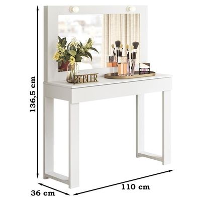 Penteadeira Camarim Rill 110 Cm Branco Mbl Branco