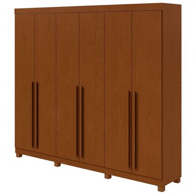 Guarda-roupas Casal Bertha 6 Portas 4 Gavetas Sem Espelho Com Pés Frassino.