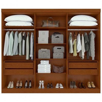 Guarda-roupas Casal Bertha 6 Portas 4 Gavetas Sem Espelho Com Pés Frassino.