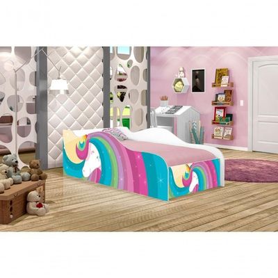 Cama Fun Unicórnio Arco Solteiro Com Colchão