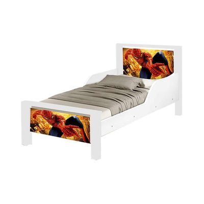 Mini Cama Infantil Adesivada Homem Aranha Branco