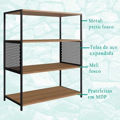 Rack 180 Cm 2 Pt Estante 77 Cm Industrial 27x24 Mell Preto Pp Mell Preto