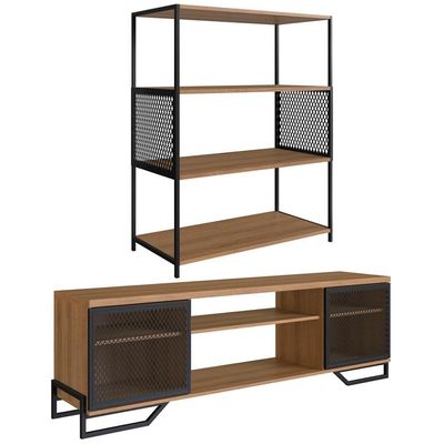 Rack 180 Cm 2 Pt Estante 77 Cm Industrial 27x24 Mell Preto Pp Mell Preto