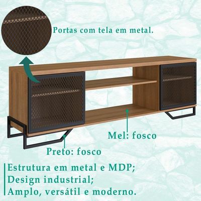 Rack 180 Cm 2 Pt Estante 77 Cm Industrial 27x24 Mell Preto Pp Mell Preto