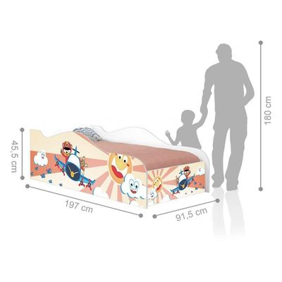 Cama Like Avião E Ursinho Solteiro Com Colchão