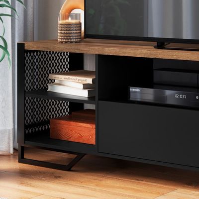 Rack Industrial 180 Cm Gaveta E Tela Em Metal Preto