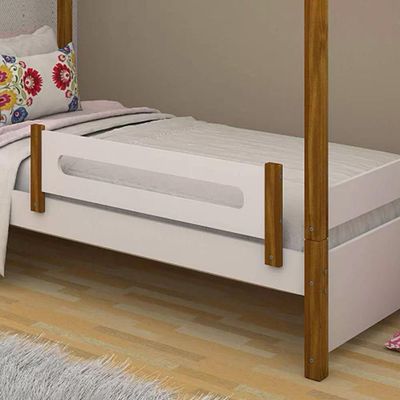 Cama De Criança Solteiro Casinha Montessoriana Eliz Com Branco/mel
