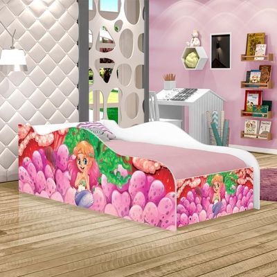 Cama Fun Sereia E Corais Solteiro Com Colchão