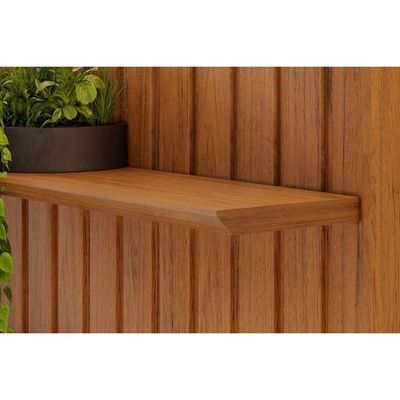 Rack Bancada c/Painel p/TV até 65 Polegadas Pratic Ripado Prateleira 223x240cm Cedro - DJ Móveis